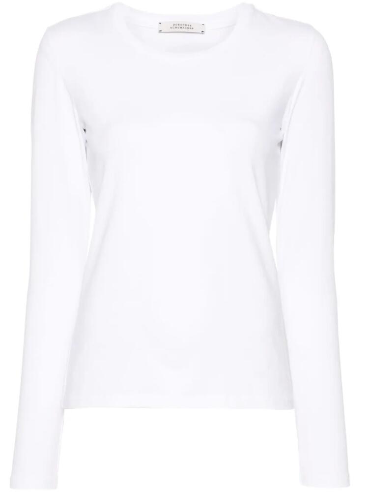 Dorothee Schumacher round-neck long-sleeve T-shirt - White Cover