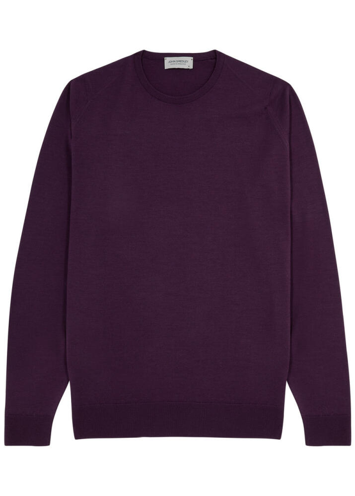 John Smedley Lundy Wool Jumper - Purple Cover