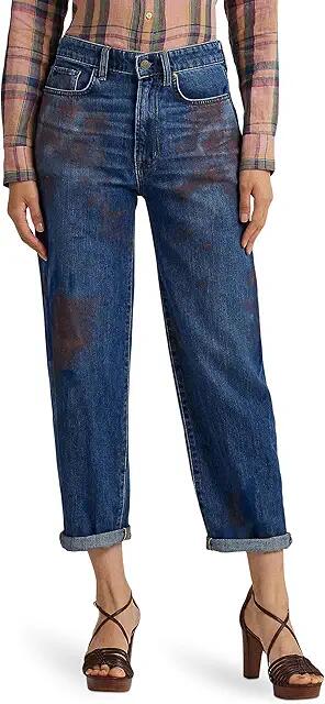 LAUREN Ralph Lauren High-Rise Relaxed Cropped Jeans in Atlas Wash (Atlas Wash) Women's Jeans Cover