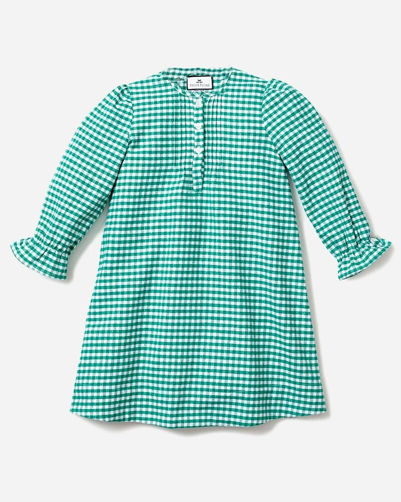 J.Crew Petite Plume™ girls' flannel Beatrice nightgown in gingham Cover