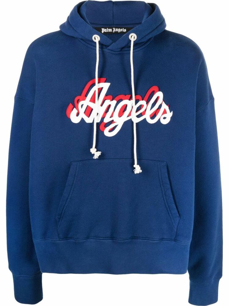 Palm Angels double logo hoodie - Blue Cover