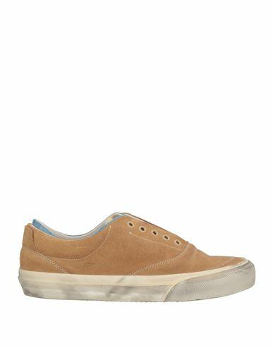 Hidnander Man Sneakers Camel Soft Leather, Textile fibers Cover