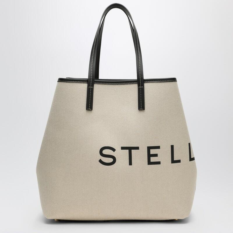 Stella McCartney Ecru cotton-blend tote bag with logo Cover