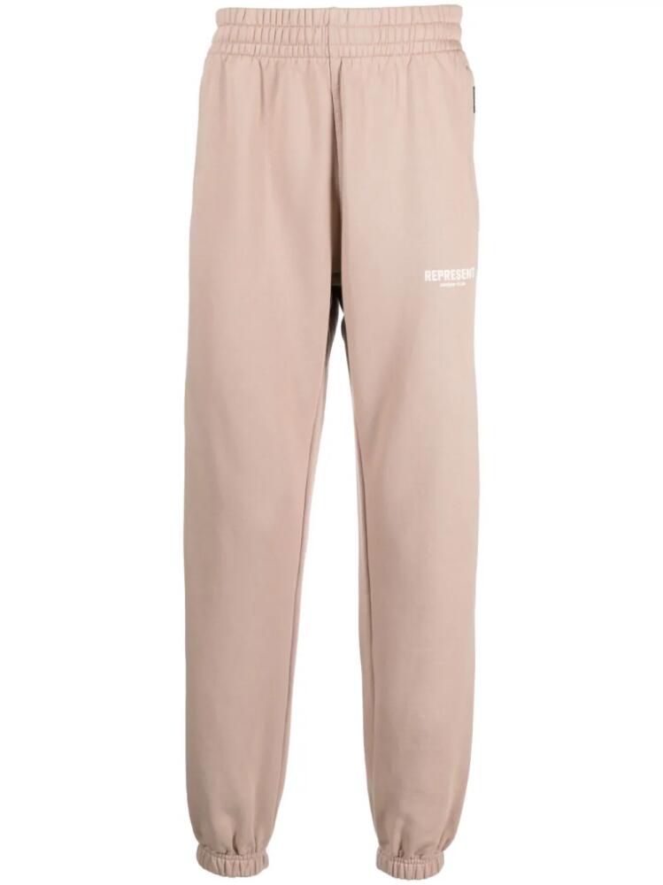 Represent logo-print cotton track pants - Brown Cover