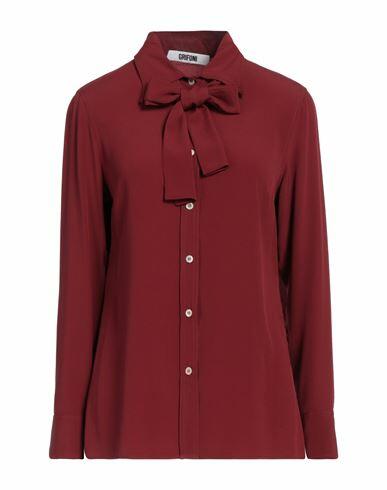 Grifoni Woman Shirt Brick red Acetate, Silk Cover