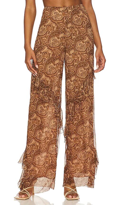 Camila Coelho Lilia Ruffle Pant in Brown Cover