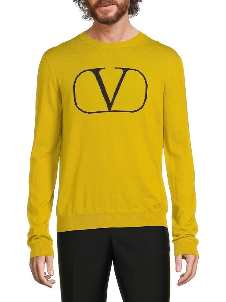 Valentino Men's Logo Wool Sweater - Yellow Cover