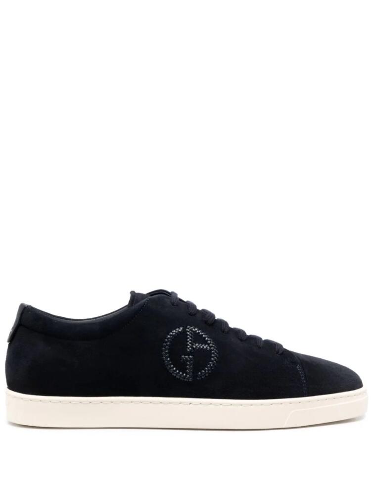 Giorgio Armani logo-embossed low-top sneakers - Blue Cover