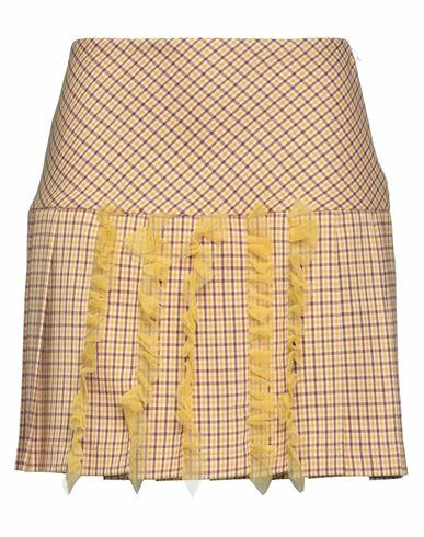 Gina Gorgeous Woman Mini skirt Ocher Polyester, Viscose, Elastane Cover