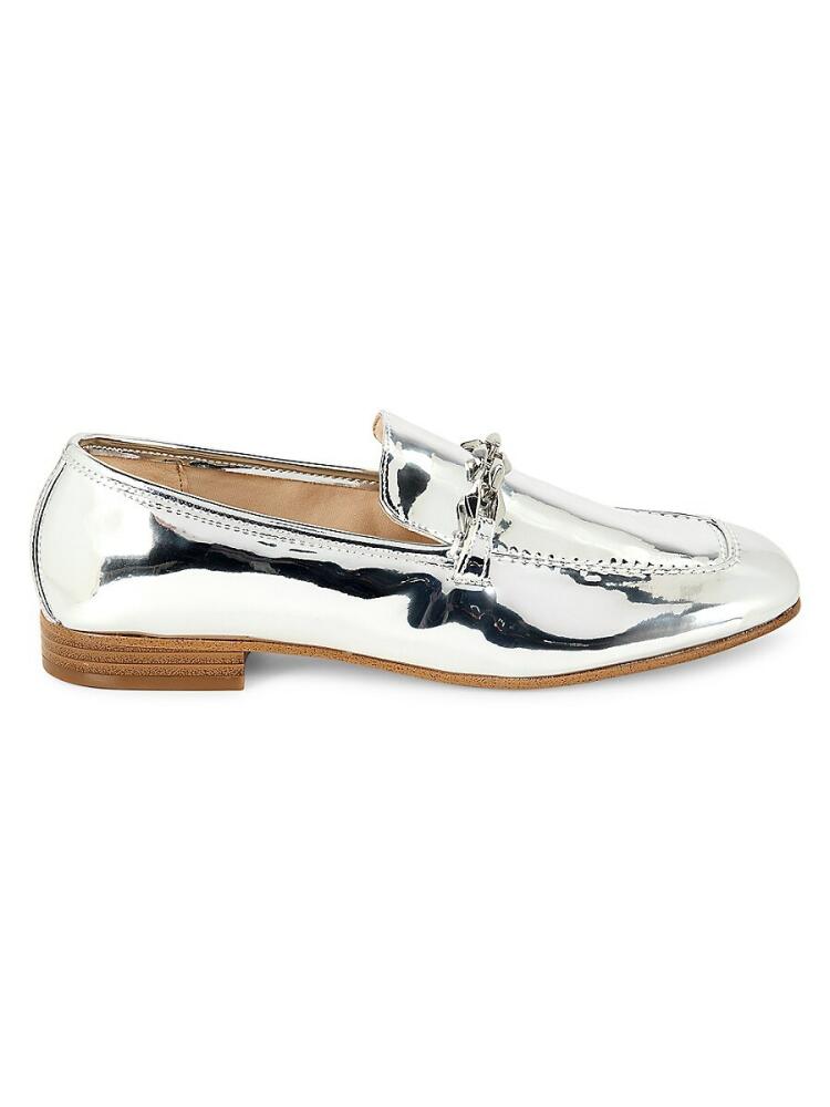 Nine West Women's Erands Metallic Loafers - Silver Cover