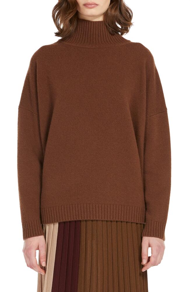 Weekend Max Mara Borgia Virgin Wool Turtleneck Sweater in Tobacco Cover