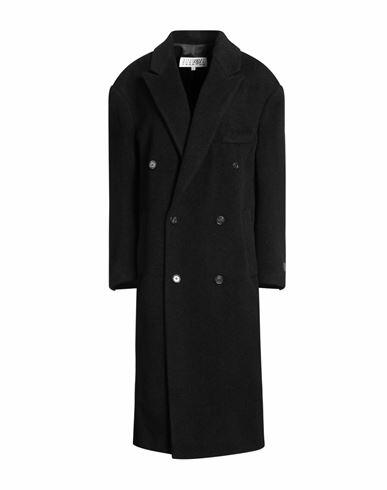 Mm6 Maison Margiela Woman Coat Black Virgin Wool, Mohair wool, Polyamide Cover