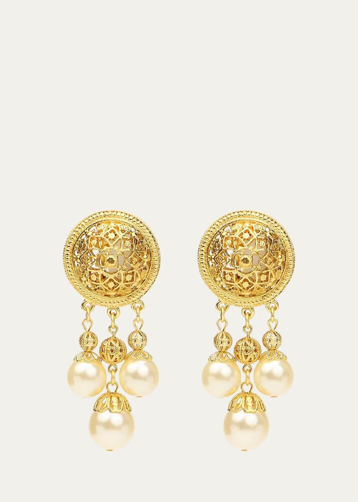 Ben-Amun Pearly Dangle Clip Earrings Cover