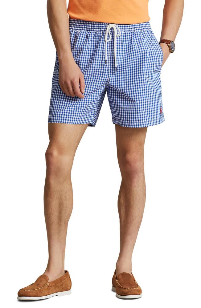 Polo Ralph Lauren Traveler Swim Trunks in Cruise Royal Gingham Cover