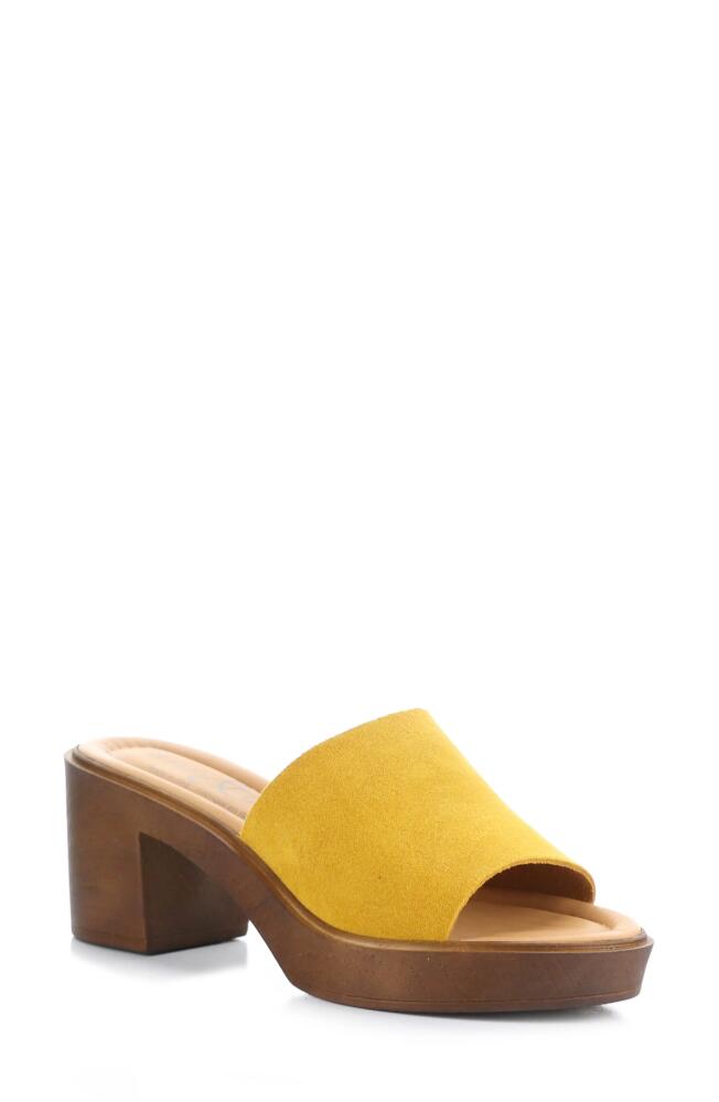 Bos. & Co. Wanda Platform Slide Sandal in Yellow Suede Cover