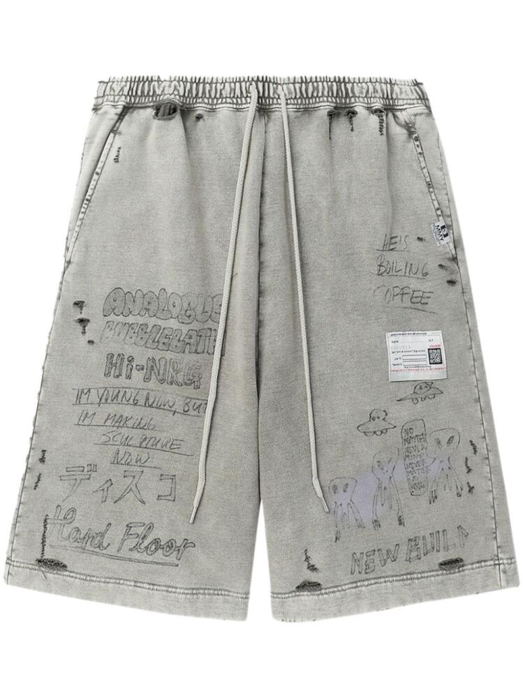 Maison MIHARA YASUHIRO doodle-print track shorts - Neutrals Cover