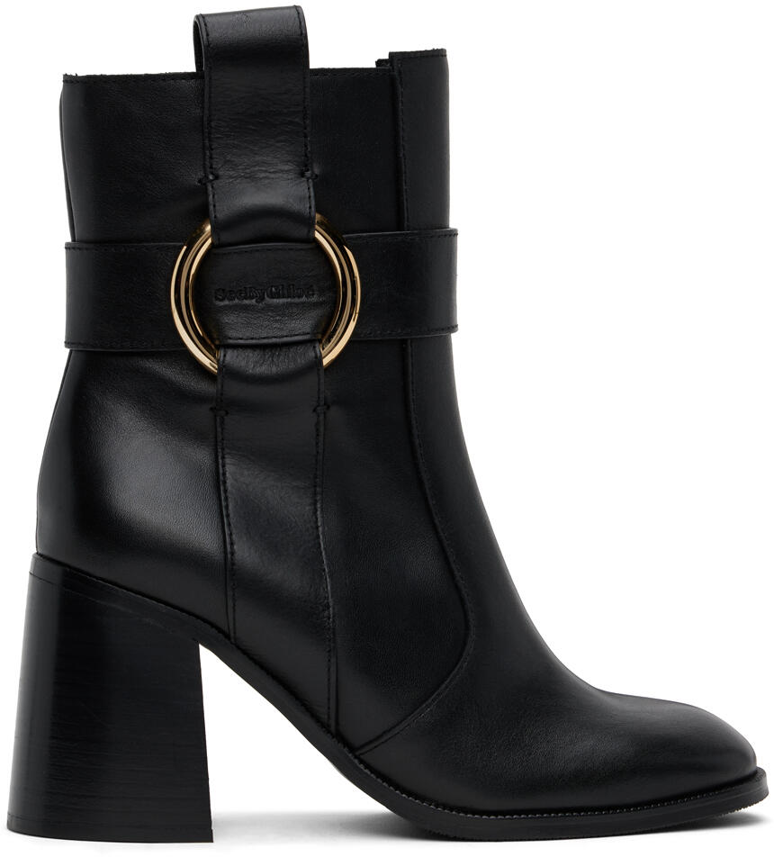 See by Chloé Black New Ring Line Boots Cover