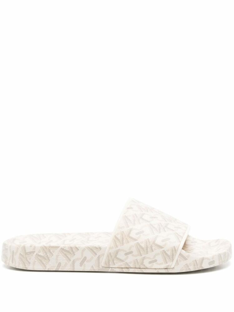 Michael Michael Kors Gilmore monogram-pattern slides - Neutrals Cover