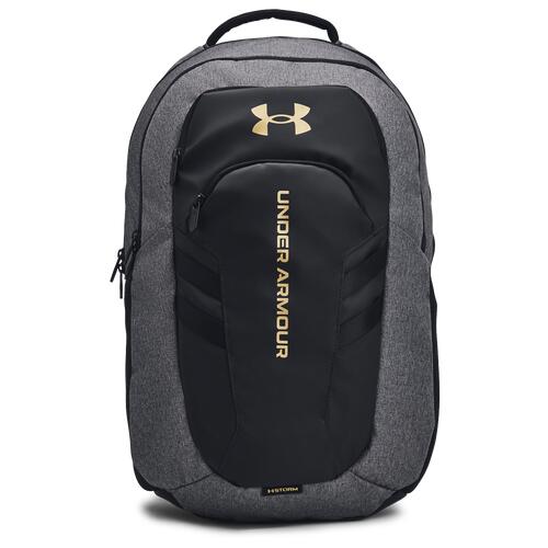 Under Armour Hustle 6.0 Pro Backpack - Adult Black Full Heather/Black/Metallic Gold Cover