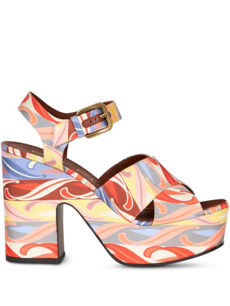 ETRO summer-print leather sandals - Neutrals Cover