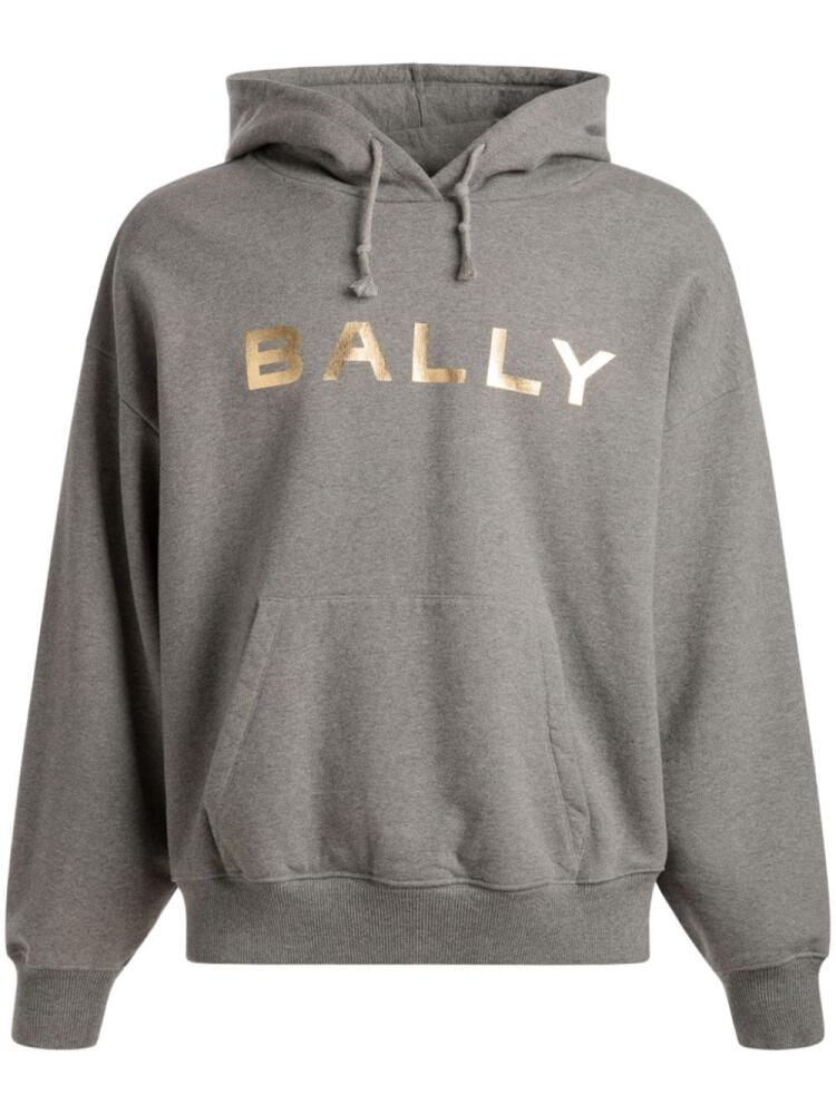 Bally logo-print organic cotton-blend hoodie - Grey Cover