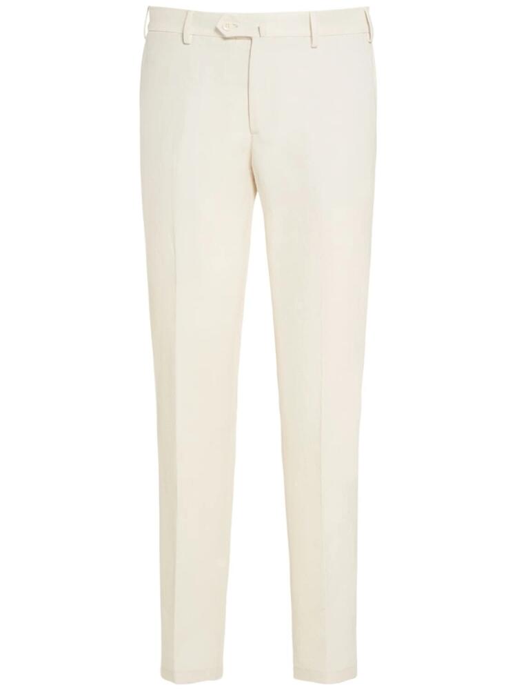 LORO PIANA Four Linen Straight Pants Cover