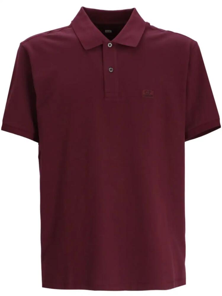 C.P. Company logo-embroidered short-sleeve polo shirt - Purple Cover