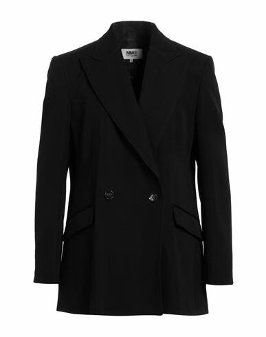 Mm6 Maison Margiela Man Blazer Black Virgin Wool, Viscose Cover