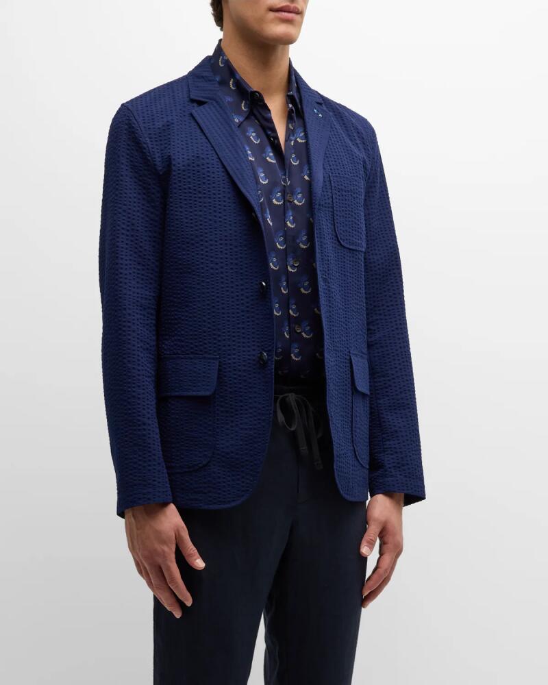 Scotch & Soda Men's Unconstructed Seersucker Blazer Cover