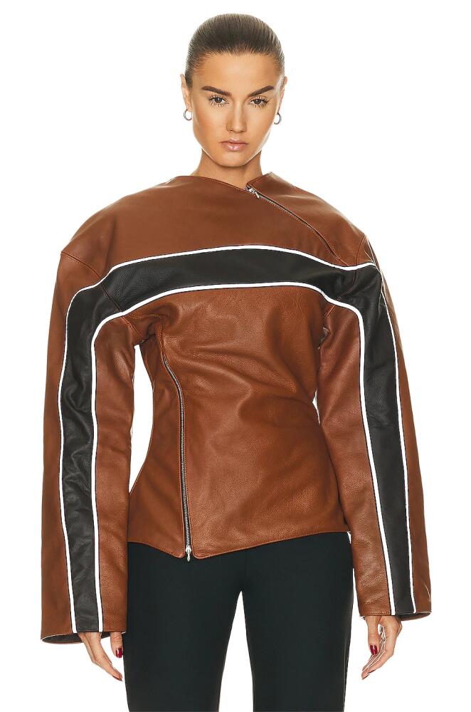 Jade Cropper Reflective Gigi Jacket in Brown Cover