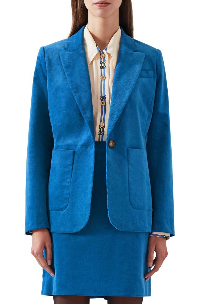 LK Bennett Deborah Corduroy Blazer in Blue Cover