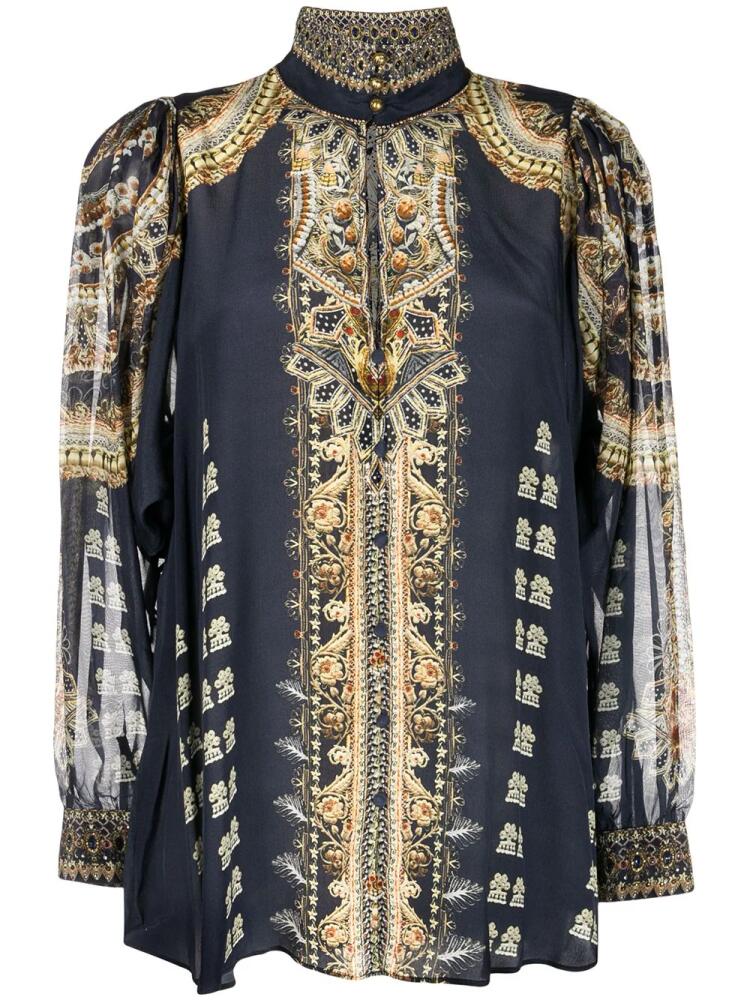 Camilla all-over torero-print blouse - Blue Cover