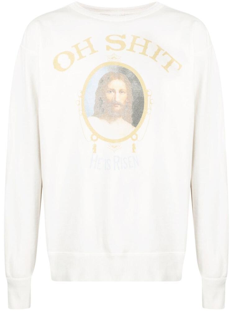 SAINT MXXXXXX He Is Risen print sweatshirt - White Cover