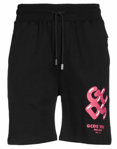 Gcds Man Shorts & Bermuda Shorts Black Cotton Cover