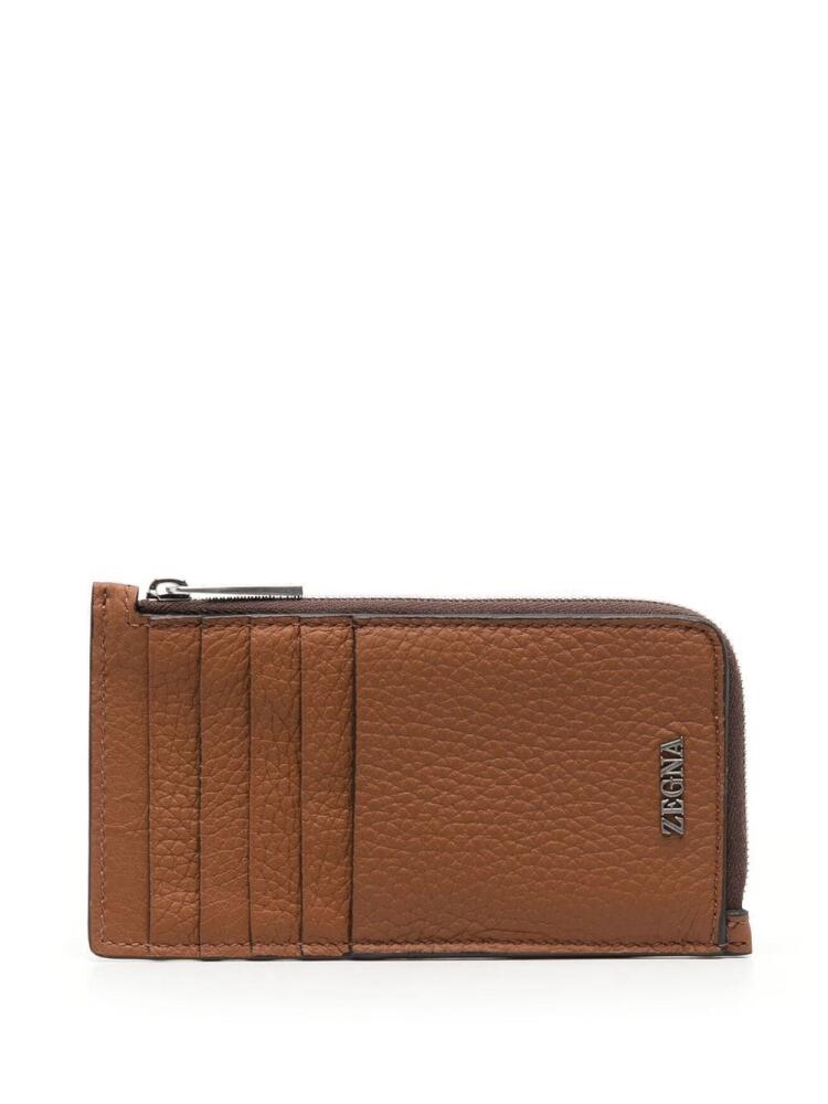 Zegna zip-around leather wallet - Brown Cover