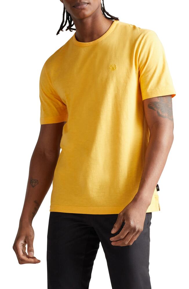 Ted Baker London Linver Embroidered Cotton T-Shirt in Mid Yellow Cover