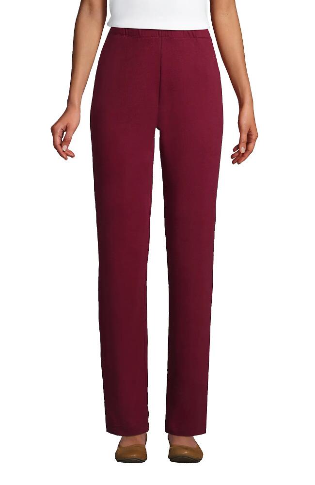 Lands' End Sport Knit High Rise Pants in Rich Burgundy Cover