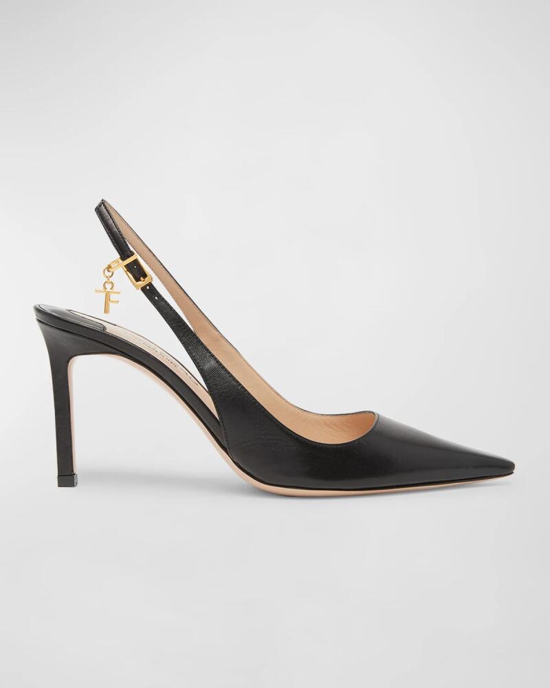 TOM FORD Angelina Leather Charm Slingback Pumps Cover