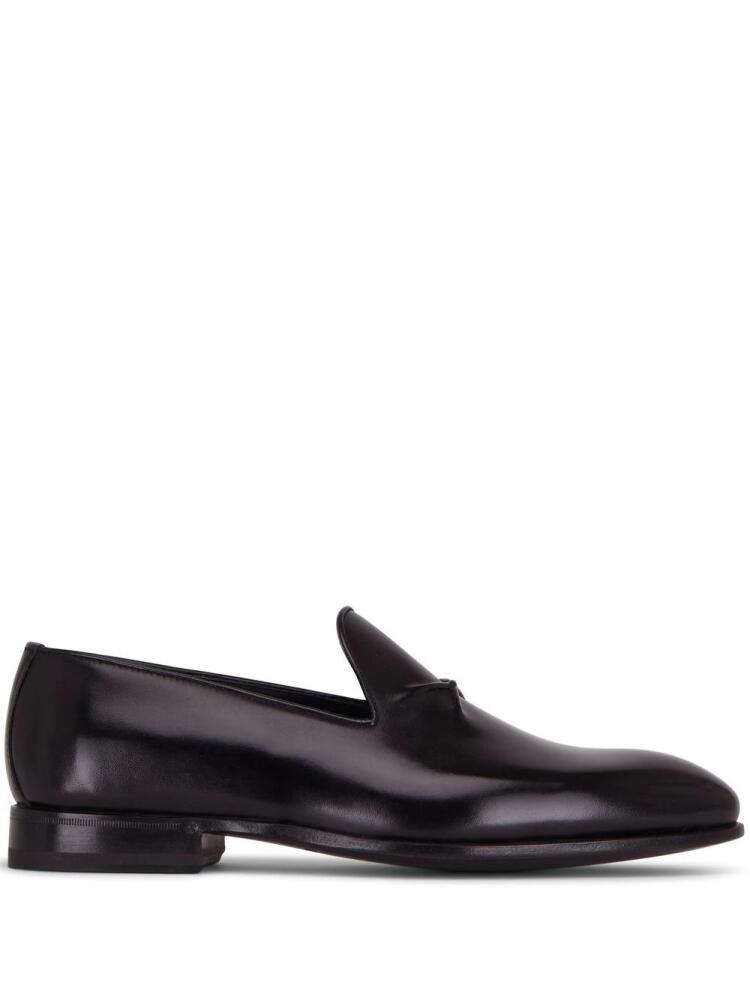 Bontoni embossed-detail leather loafers - Black Cover