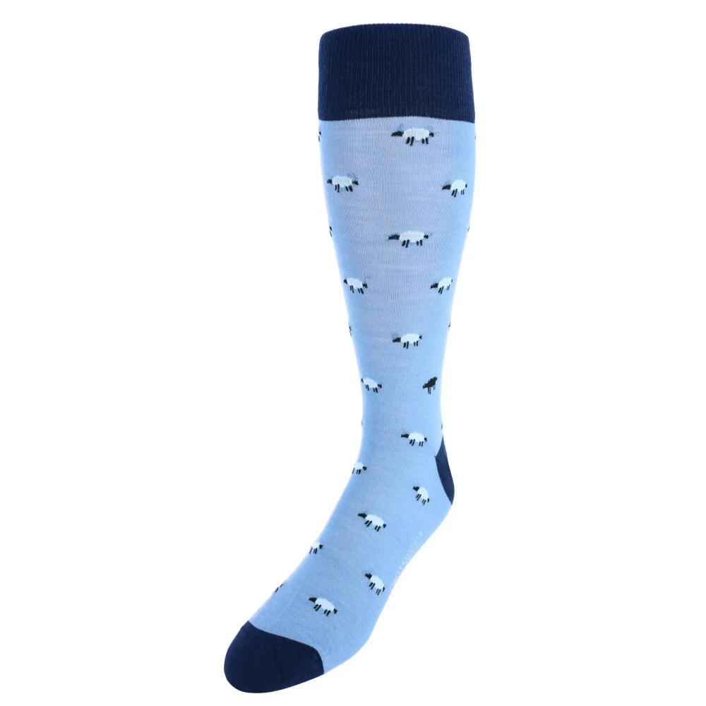 Trafalgar Dolly The Sheep Merino Wool Mid-Calf Socks in Light Blue Cover