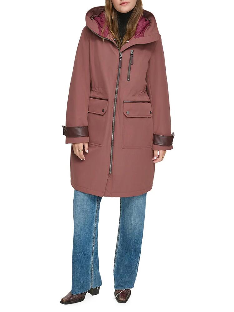 Andrew Marc Women's Gemas Hooded Parka - Fig Cover