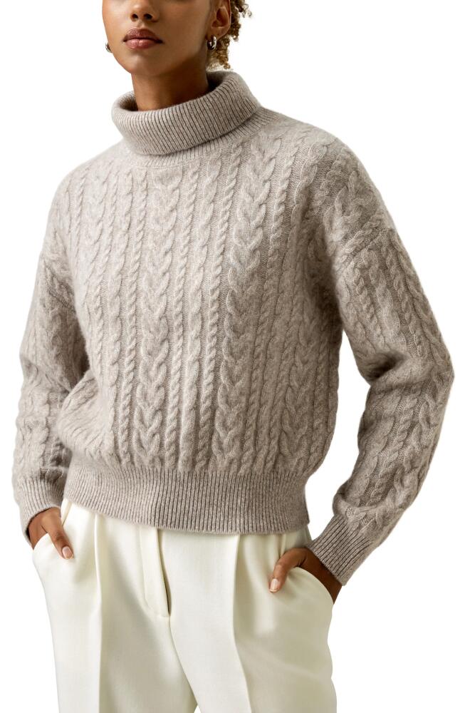 Lilysilk Cashmere Cable Knit Jumper Sweater for Women in Mixed Beige Cover