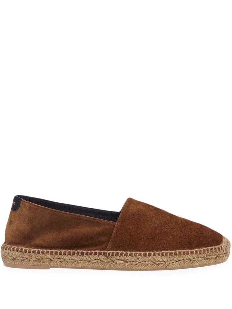 Saint Laurent suede raffia-sole espadrilles - Brown Cover