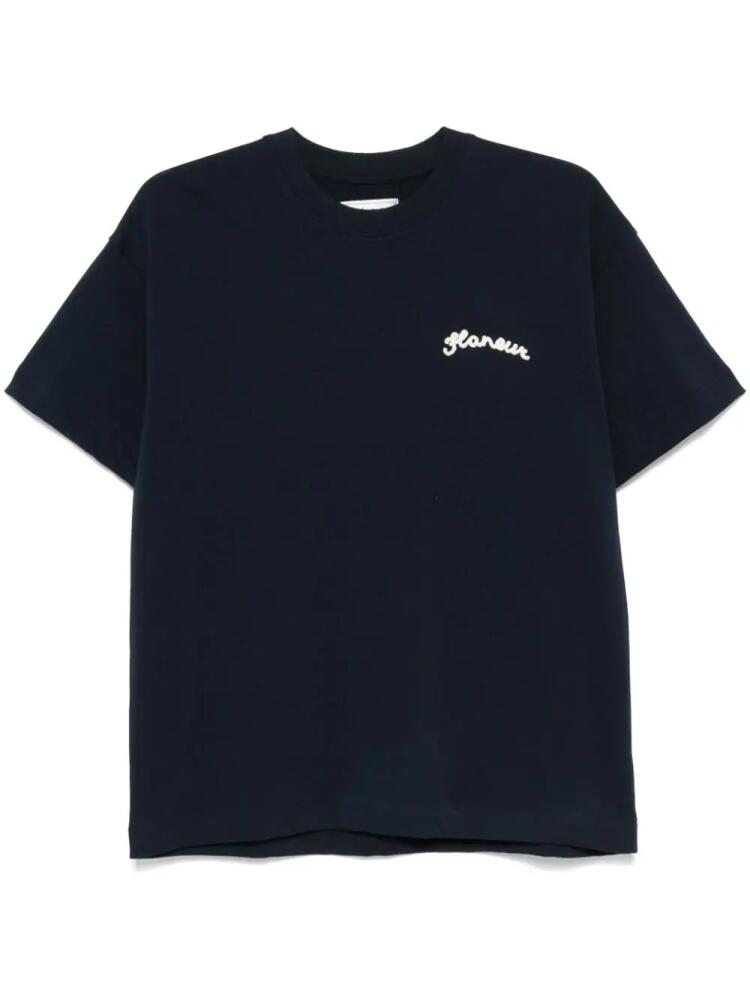 FLÂNEUR logo-embroidered T-shirt - Blue Cover