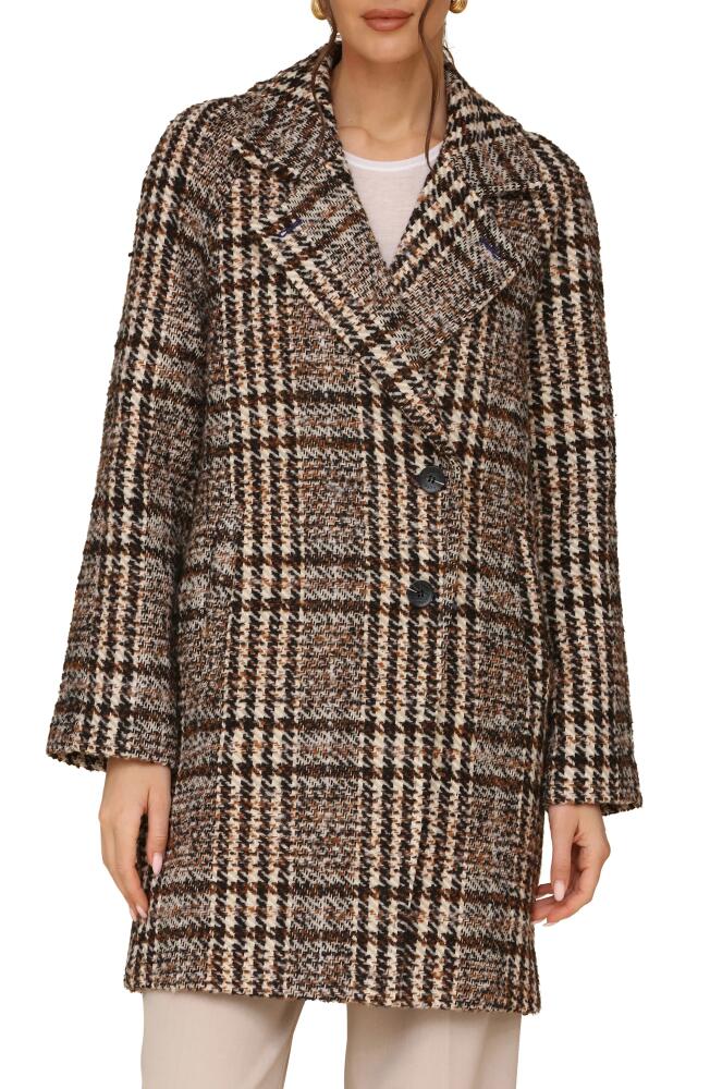 Avec Les Filles Plaid Bouclé Walker Coat in Tan/Brown Plaid Cover