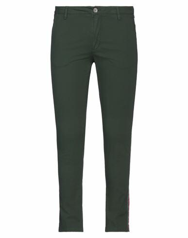 Aglini Man Pants Dark green Cotton, Elastane Cover