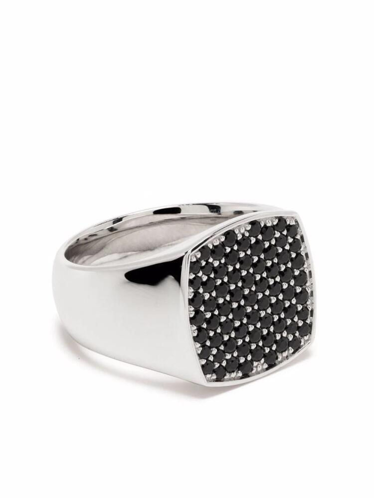 Tom Wood Cushion spinel-embellished signet ring - Silver Cover