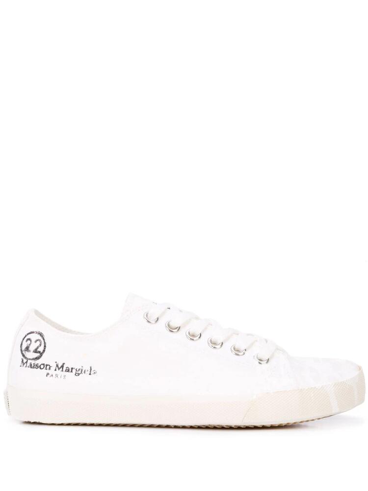 Maison Margiela Tabi paint-splatter sneakers - White Cover