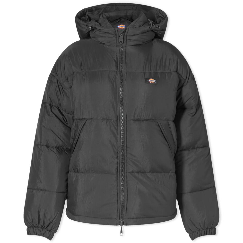 Dickies Women's Alatna Oversized Hooded Puffer Jacket in Black Cover