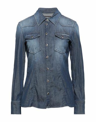 Dondup Woman Denim shirt Blue Cotton, Elastane Cover